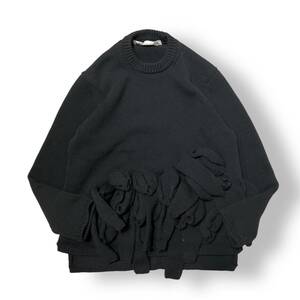 23AW COMME des GARCONS COMME des GARCONS APPLIQUE DESIGN KNIT size S アップリケデザイン変形ニット 長袖ニット コムデギャルソン