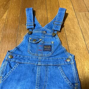 美品wranglerデニムオーバーオールサロペット貴重vintage子供用ラングラー7080サイズキッズ子供服男女の子