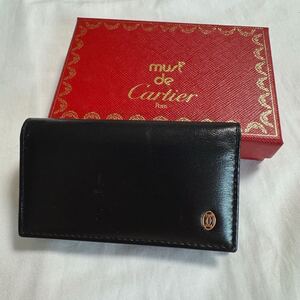 Cartier カルティエ　マストライン　レザー　キーケース　ブラック　ゴールド金具　ロゴ　6連　メンズ　レディース　箱付き