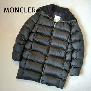 1円～ 希少 MONCLER モンクレール ダウンジャケット LABURNUM カシミヤ ブラック 1 S相当 黒 ダウンコート レディース