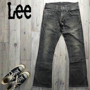 ☆Lee BLACK RIDERS リー ブラックライダース☆USED加工 ブーツカット ブラック デニム Size（S) S695