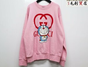 グッチ GUCCI 21SS 617964 XJDIC サイズXS ロゴ ドラえもん クルーネック スウェット ピンク 極上美品 トレーナー