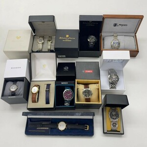 S216-□ 腕時計 箱付き 10点 まとめ セット メンズ レディース BURBERRY/ELGIN/SKAGEN/TIMEX/MARIO VALENTINO/WIRED 他