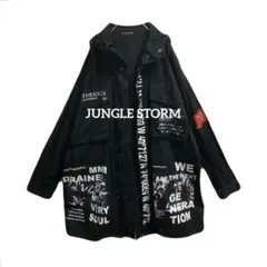 JUNGLE STORM ジャングルストームマウンテンパーカープリントロゴ古着