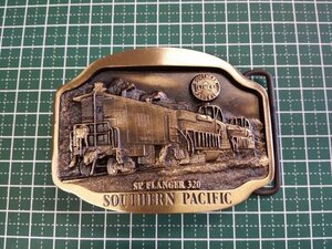 バックル 　機関車　サザンパシフィック鉄道　SOUTHERN PACIFIC　USA製　ヴィンテージ　ベルト　非鉄　青銅製　銅製　ブロンズ