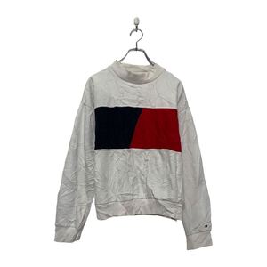 TOMMY HILFIGER プリント スウェット パーカー トミーヒルフィガー M ホワイト 古着卸 アメリカ仕入 a606-5308