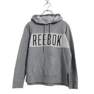 Reebok プリント スウェット パーカー XS グレー リーボック サイドスリット 古着卸 アメリカ仕入 a505-5204