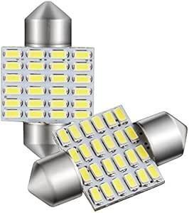 GOSMY T10 31mm LED 24連 ルームランプ 白 6000K-6500K 12V-24V対応 車検対応 (2個セット