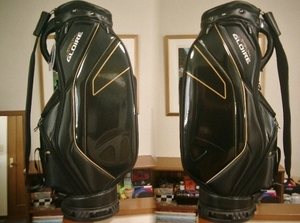 未使用　テーラーメイド　ステルス　グローレ　ハイグレード　合皮×エナメル度材　黒ゴールド　ゴルフバッグ