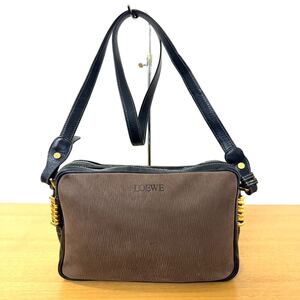 【1円スタート】LOEWE ロエベ ベラスケス ショルダーバッグ レザー PVC 黒 ブラック ヴィンテージ