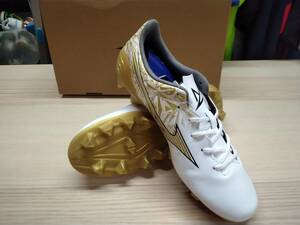 ミズノ MIZUNO サッカーシューズ サッカースパイク ジュニアサイズ α SELECT Jr P1GB246550 WHT/GLD/BLK 固定式 人工皮革 23,0cm