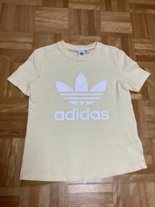 アディダス　トレフォイル　ロゴ　半袖Tシャツ イエロー　レディースＳ　/ ジュニア　【adidas Originals】WMNS TREFOIL TEE アディカラー