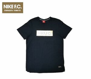 #古着屋大和 アメカジ ロナウド ネイマール NIKE ナイキFC BOXロゴ ボックスロゴ Tシャツ XL ブラック ゴールド 黒金 フットサル サッカー