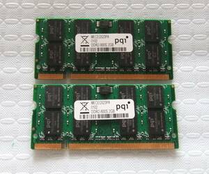 ノートPC用メモリ pqi 2GB DDR2-800S MECEG523PA 2GBX2 計：4GB 中古 3 