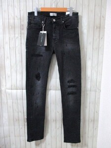 ☆ZARA/ザラ クラッシュデニム スキニーパンツ/メンズ/M(40)黒☆新品