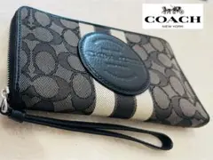 ✨極美品✨COACH 長財布 コーチ ジャガード ペブルレザー C4110