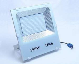 ◆最新！お洒落なガラストップモデル白 LED150W投光器！高光度SMD 1500W相当 薄型 店舗/工場/駐車場に◆