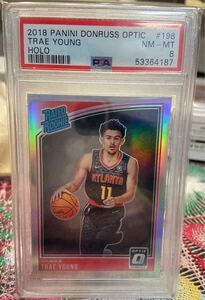 2018-19 Panini Donruss Optic RC Rookie Holo Silver Trae Young PSA 8