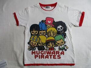 BB442【ONE PIECE 】ワンピース　プリント　半袖　Tシャツ　男児　白　130