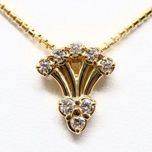 SALE品!!1円〜!!POLA jewelry(ポーラ)＊K18 天然ダイヤモンドネックレス＊ J ◎ 約8.8g 約44.5cm necklace jewelry diamond FA0/FA1 A25