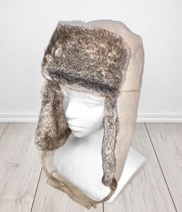 美品 KANGOL Wool Ushanka K0102FA M カンゴール ウール ウシャンカ ファー パイロットキャップ ベージュ トラッパーキャップ ロシア帽