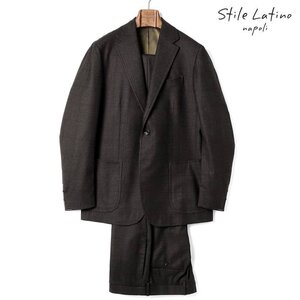 ◆【Stile Latino(スティレラティーノ)/秋冬/ウールサキソニーチェック柄パッチポケット3Bスーツ(VINCENZO)】[stl2360241-52]