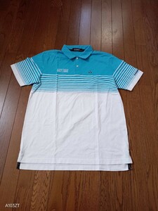 1322【中古】le coqsporcif Collection　ル・コック ゴルフウェア　ポロシャツ　白ブルーの2色　胸にル・コックマーク　メンズ　サイズ　LL