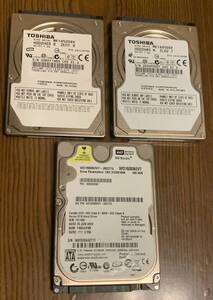 送料込 3個セット 2.5インチ SATA 160GB HDD 不良セクタ無し / TOSHIBA / Western Digital