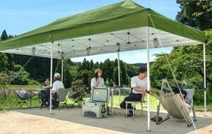 オリーブ　ホワイト　ネイビー ワンタッチタープテント 3×6m 2段階調節 収納ケース BBQ BD154