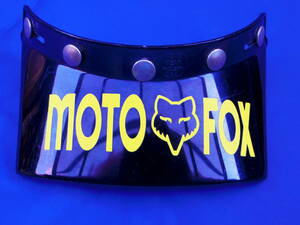 ビンテージモトクロス MOTO-FOX バイザー 新品当時物 5スナップ角型 モトフォックス/フォックス/FOX/JTレーシング/BMX/VMX/モトⅢ/BELL/USA