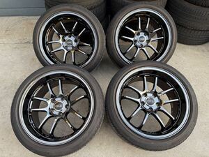 売切 在庫整理 エンケイ ENKEI ピレリ 18インチ 18×9.5J ET45 5H PCD112 タイヤ付き 245/40R18 溝あり アウディ スペーサー ボルト付き