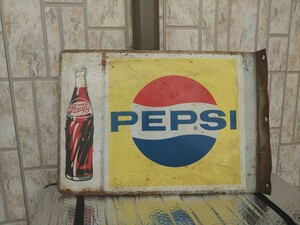 ブリキ看板　ペプシコーラ　ペプシ　PEPSI　看板　昭和レトロ　アメリカン雑貨　検索　ホーロー看板　世田谷ベース