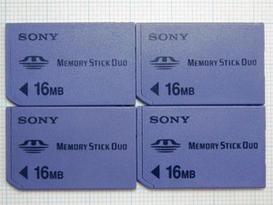 ★SONY メモリースティック Duo １６ＭＢ ４枚 中古★送料８５円・１８５円