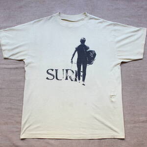 1980s SURF サーファー ヴィンテージ Tシャツ USA アメリカ サーフィン ビーチ サーフボード オールド アート フォト 古着 ハワイ フェード