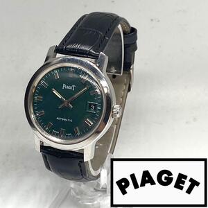 ★極美品! 動作良好! ピアジェ piaget 自動巻き 腕時計 アンティーク ビンテージ ウォッチ メンズ レザー ブラック 高級ブランド 即納 pg7