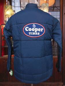 70S デッドストック ビンテージ COOPER TIRES 濃紺ネイビー 中綿入り ナイロン レーシングジャケット/Sサイズ/コーチジャケット　