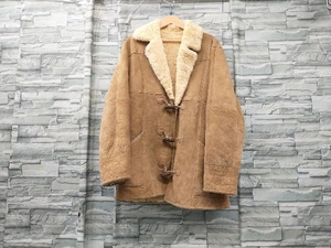 CANTERBURY/ムートンダッフルコート/ レザー/ブラウン/裏ボア/XS/トグルボタン/古着/VINTAGE/カンタベリー