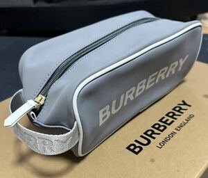 【未使用品】BURBERRY バーバリー ポーチ クラッチバッグ セカンドバッグ グレー