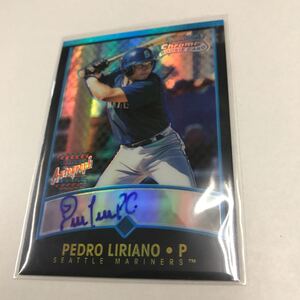 Pedro Liriano RC 2001 Bowman Chrome Refractors auto /500