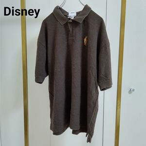Disney(ディズニー）ティガー/L/ブラウン/ポロシャツ