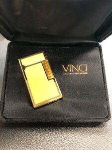 VINCI ヴィンチ ガスライター　イエロー　ゴールド　箱付き　綺麗です！