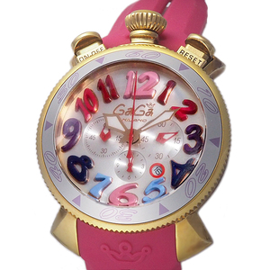 富士屋◆ ガガミラノ GaGa Milano マヌアーレ クロノ 48mm 6056.9 メンズ クオーツ 腕時計