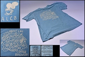 COMFORT COLORS ボディー ★ ONIBUS COFFEE 丸首Ｔシャツ★ ALCB SYMBOSIS ★ 珈琲屋さんのTシャツ ★ 色：SEA FOAM ★ オニバスコーヒー