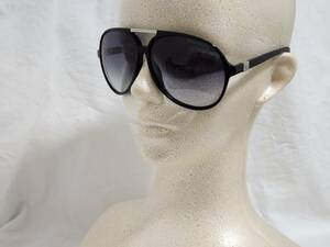 正規レア EMPORIO ARMANI アルマーニ イーグルロゴ ウェリントン ティアドロップ メタルコンビフレームサングラス 黒 ビッグレンズ 眼鏡