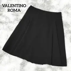 MA106/美品 VALENTINO ROMA ひざ丈スカート フレア 42 黒