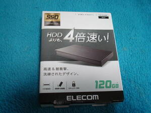 ELECOM USB3.2接続 ポータブルSSDドライブ 120GB ESD-EJ0120GBK 送料無料