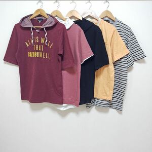 お得!!【まとめ売り】半袖 Tシャツ 5着 セット THE SHOP TK ザショップ ティーケー PLUS ONEプラスワン メンズ サイズ L /Y15307jg