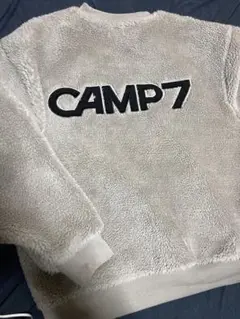 CAMP7 ボックスロゴ刺繍 ボア M プルオーバー ビックシルエット