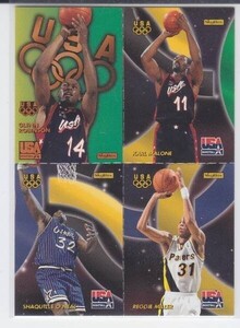 REGGIE MILLER 96 SKYBOX USA QUADS #Q15 SHAQ.MALONE.ROBINSON