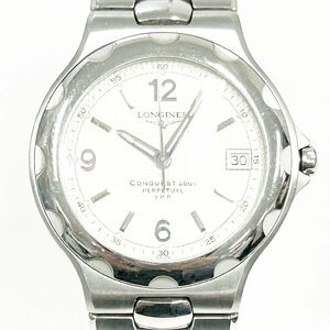 【1円スタート】【訳あり品】LONGINES ロンジン L1.639.4 コンクエスト 2001 パーペチュアル V.H.P. SS クオーツ メンズ腕時計 277293